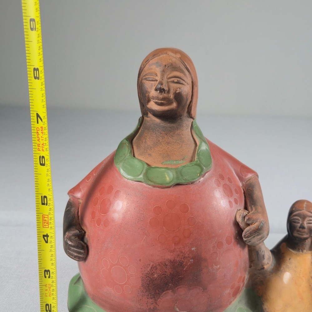 Chulucanas Peru Pottery Mother Daughter Ceramic Folk Art Figurine Hand Painted - Picture 12 of 12